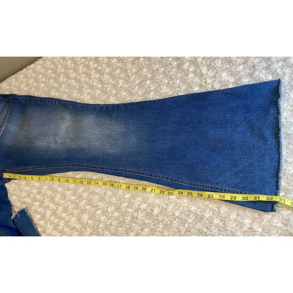 Est 1946 Denim Hi Rise Flared Leg Size 14 Jeans Raw Edge Stretch - Picture 13 of 16